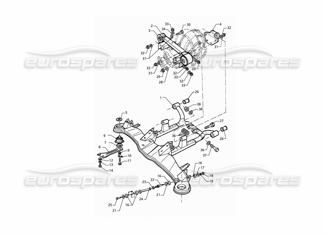 maserati qtp. 3.2 v8 (1999) diagrama de piezas de la suspensión trasera