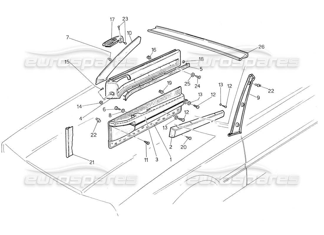 maserati biturbo spider acabador diagrama de piezas