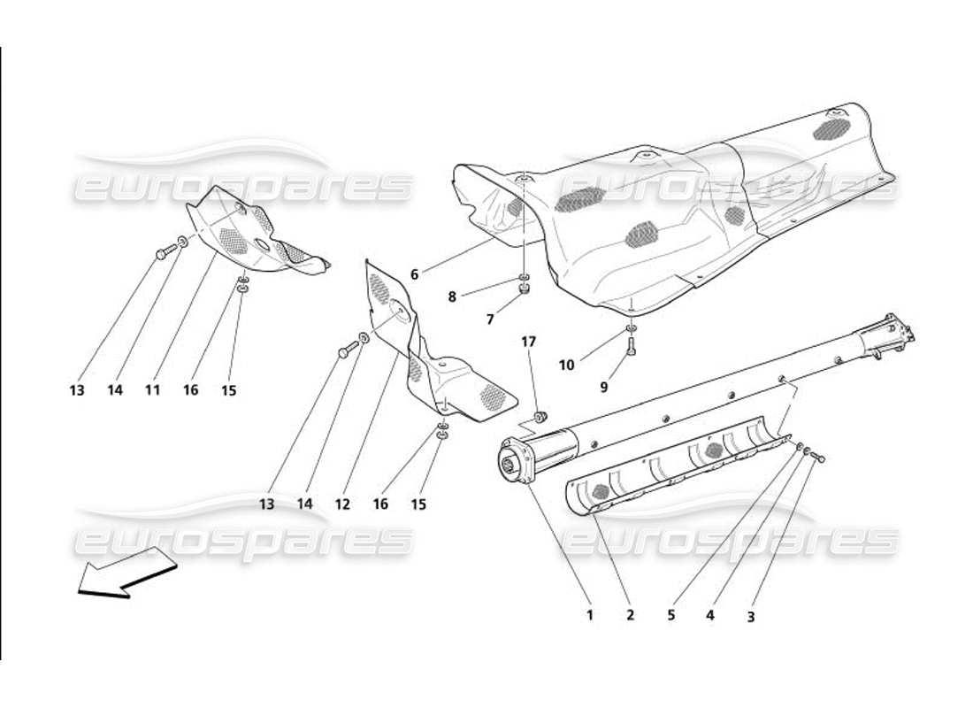 maserati 4200 gransport (2005) diagrama de piezas de aislamiento y tubo de conexión motor-transmisión