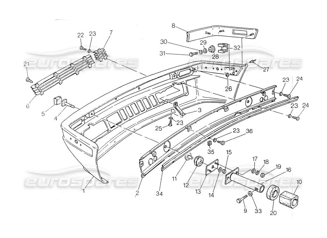 maserati 418 / 4.24v / 430 parachoques delantero diagrama de piezas