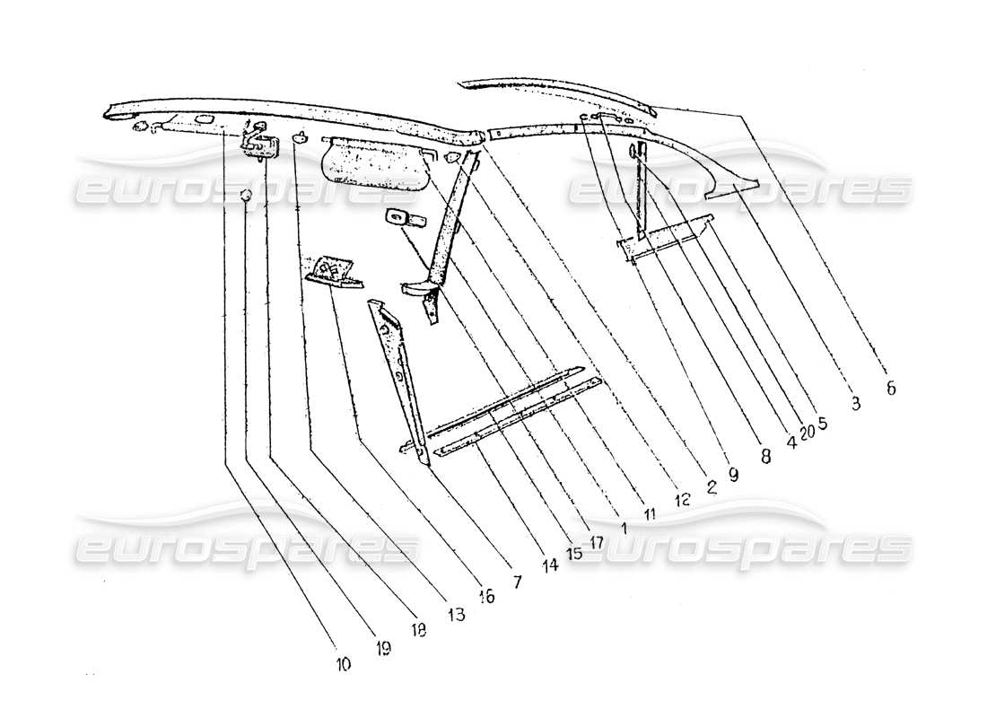 ferrari 330 gt 2+2 (coachwork) parasoles interiores -espejo retrovisor - cenicero (edición 1) diagrama de piezas