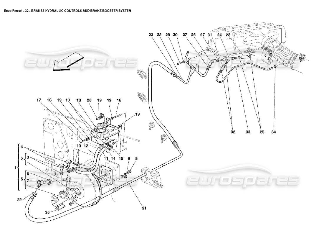 ferrari enzo frenos mandos hidráulicos y sistema refrenador diagrama de piezas