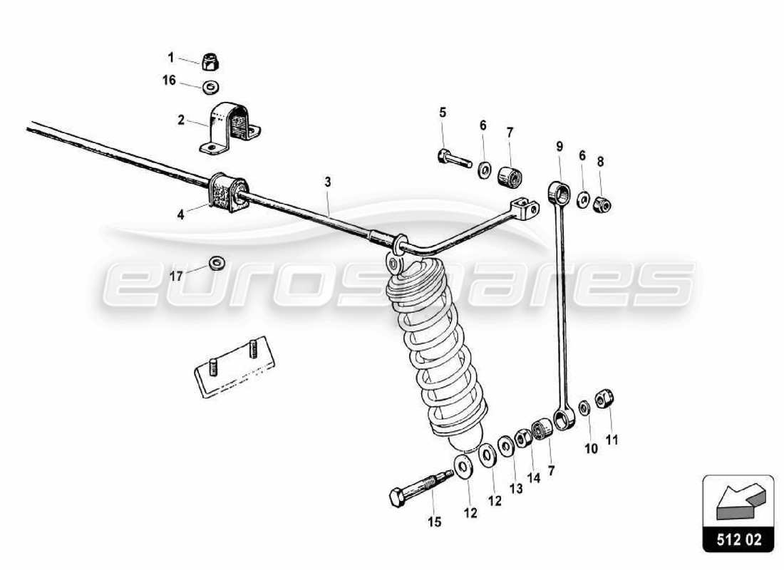 lamborghini miura p400 rear suspension diagrama de piezas