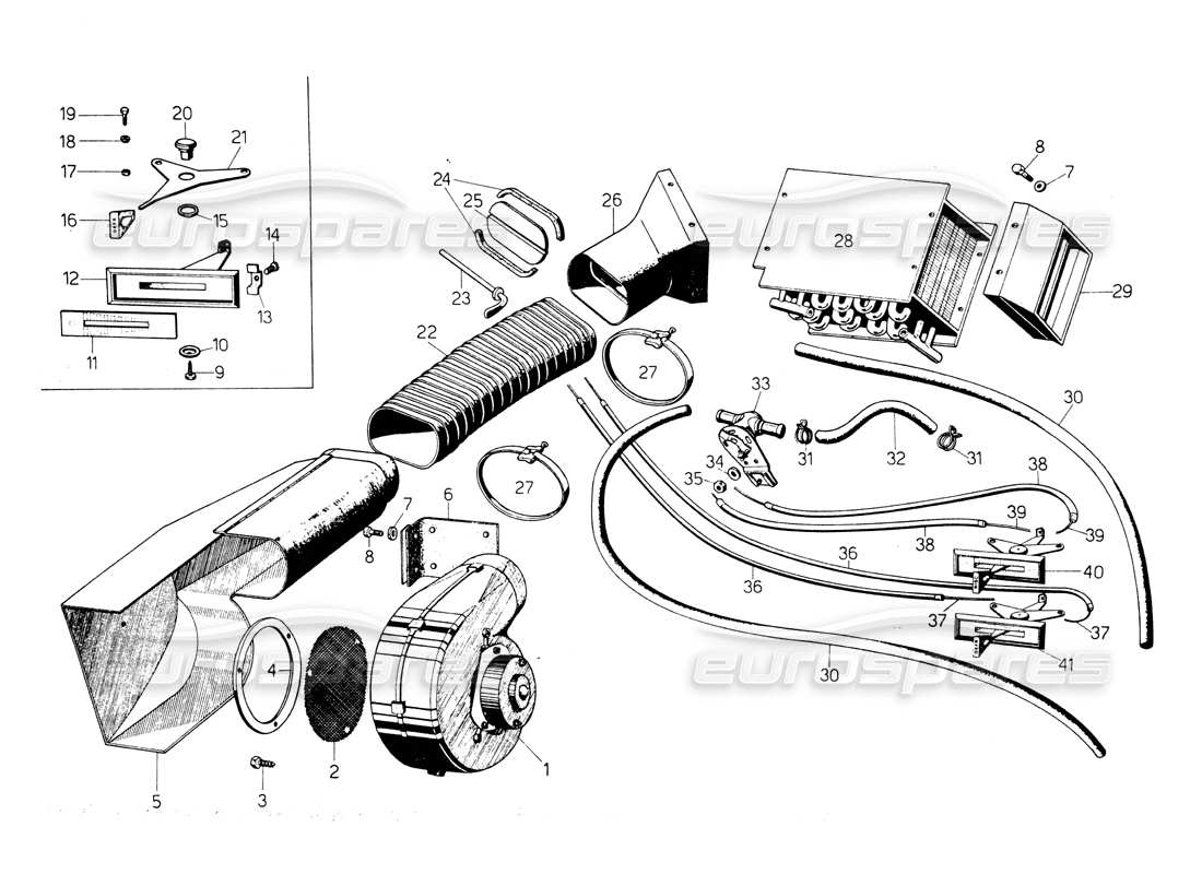 lamborghini countach lp400 calentador diagrama de piezas