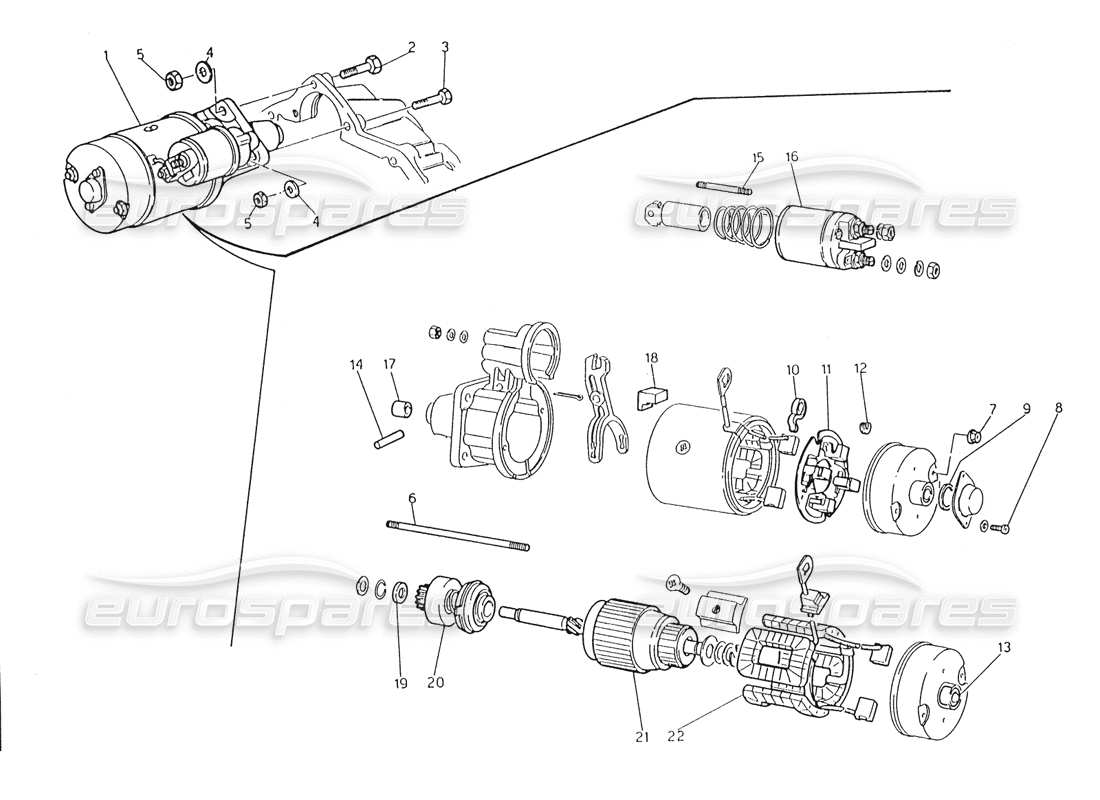 maserati karif 2.8 diagrama de piezas del motor de arranque marelli