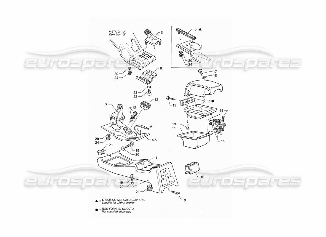 maserati qtp v8 (1998) consola diagrama de piezas