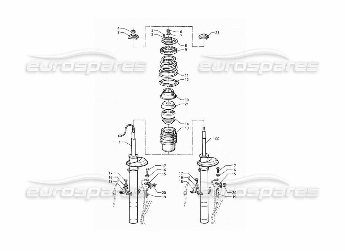 maserati qtp v6 (1996) amortiguador delantero diagrama de piezas