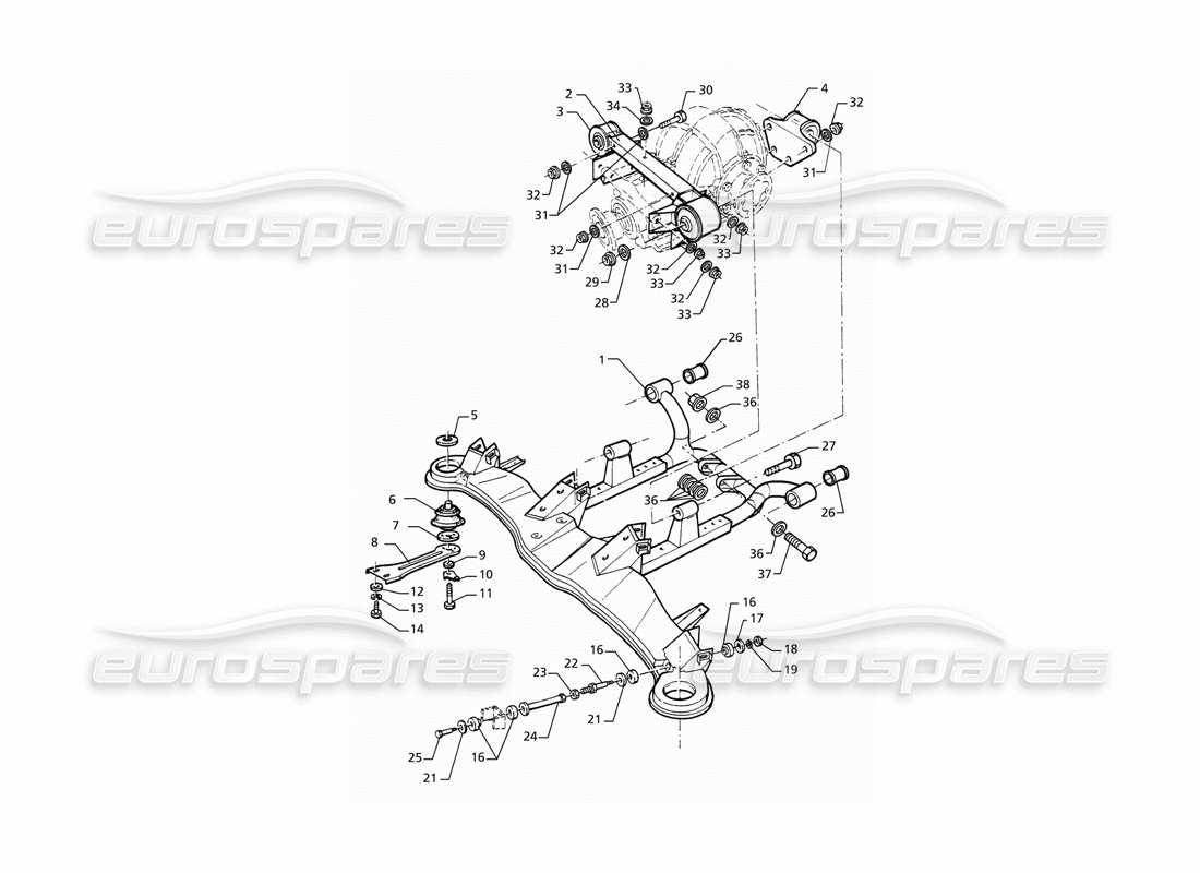 maserati ghibli 2.8 gt (variante) rear suspension diagrama de piezas