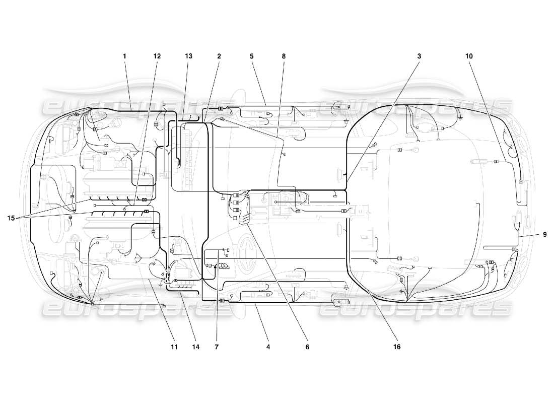 ferrari 456 gt/gta sistema eléctrico -válido para 456 gta diagrama de piezas