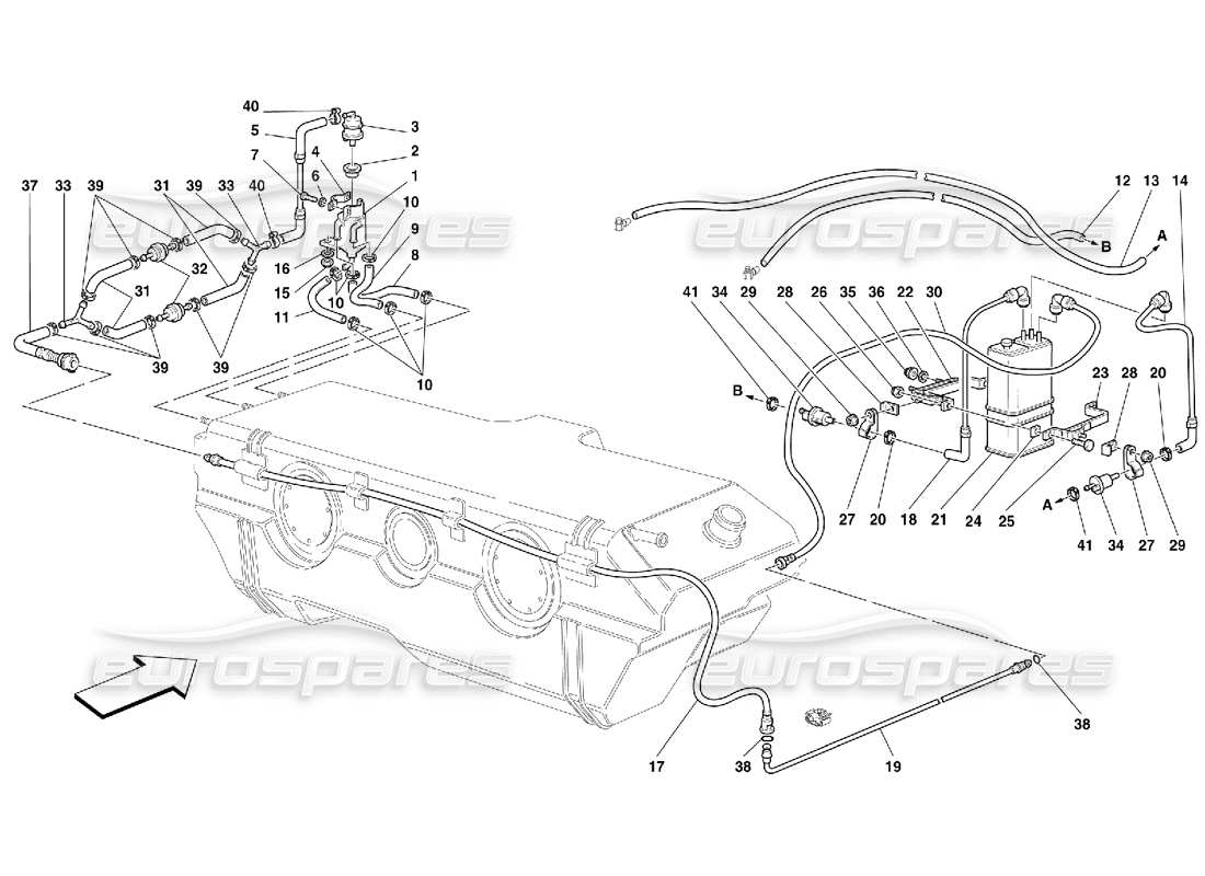 ferrari 456 gt/gta antievaporación. dispositivo -válido para usa, cdn y aus from car ass. nro. 26913 diagrama de piezas