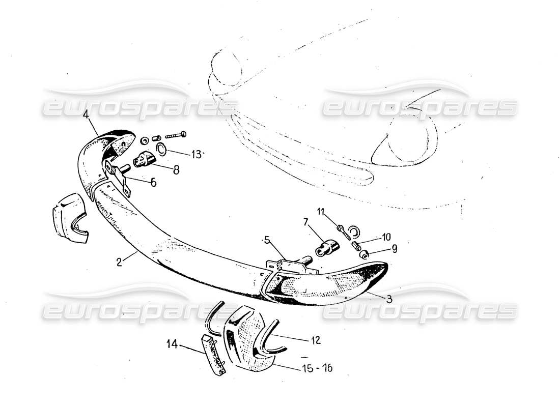 ferrari 330 gt 2+2 (coachwork) serie de parachoques delantero 2 (según gsdvn 567 - según gddvn 60) diagrama de piezas