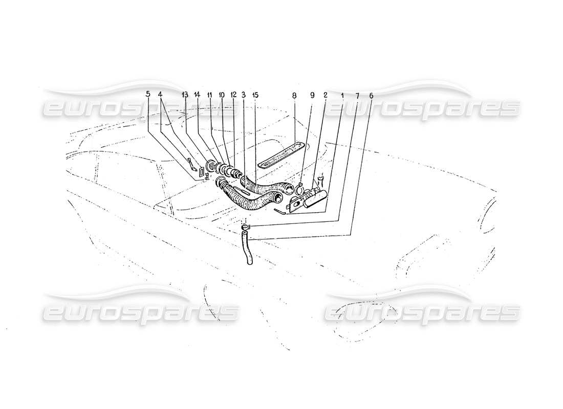 ferrari 330 gt 2+2 (coachwork) diagrama de piezas de ventilación de calefacción interior (edición 1)