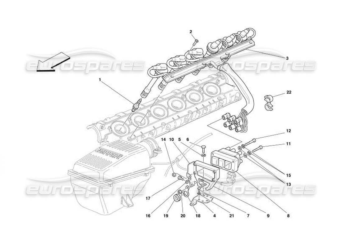 ferrari 550 barchetta diagrama de piezas del dispositivo de encendido