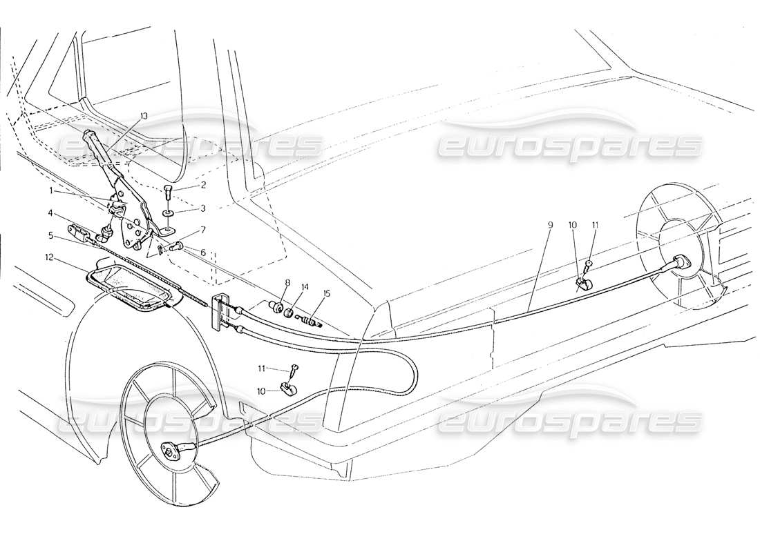 maserati karif 2.8 diagrama de piezas de control del freno de mano
