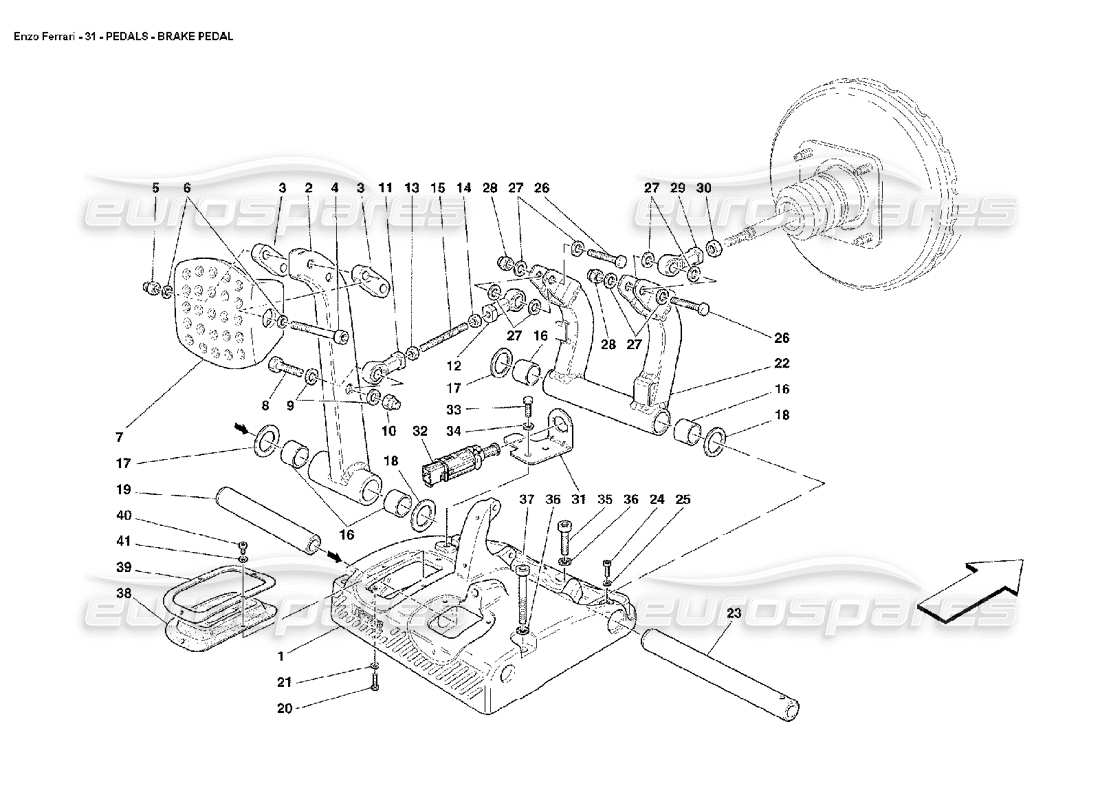 ferrari enzo pedales pedal de freno diagrama de piezas