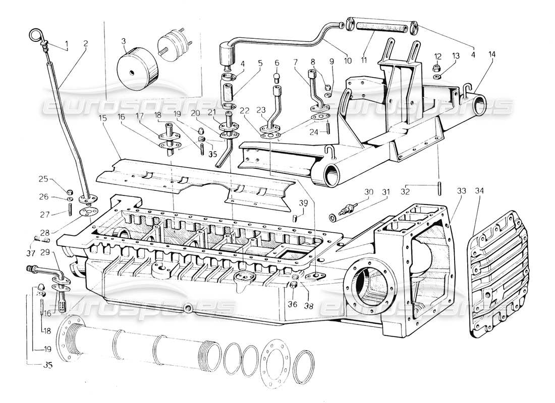 lamborghini countach 5000 qvi (1989) diagrama de piezas del sumidero