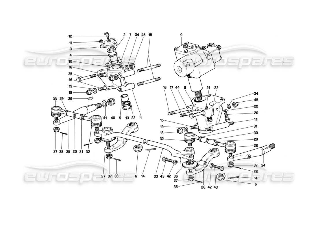 ferrari 400i (1983 mechanical) enlace de dirección diagrama de piezas