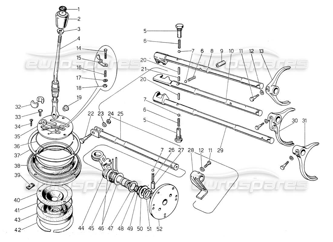 lamborghini countach lp400 gear shift lever diagrama de piezas