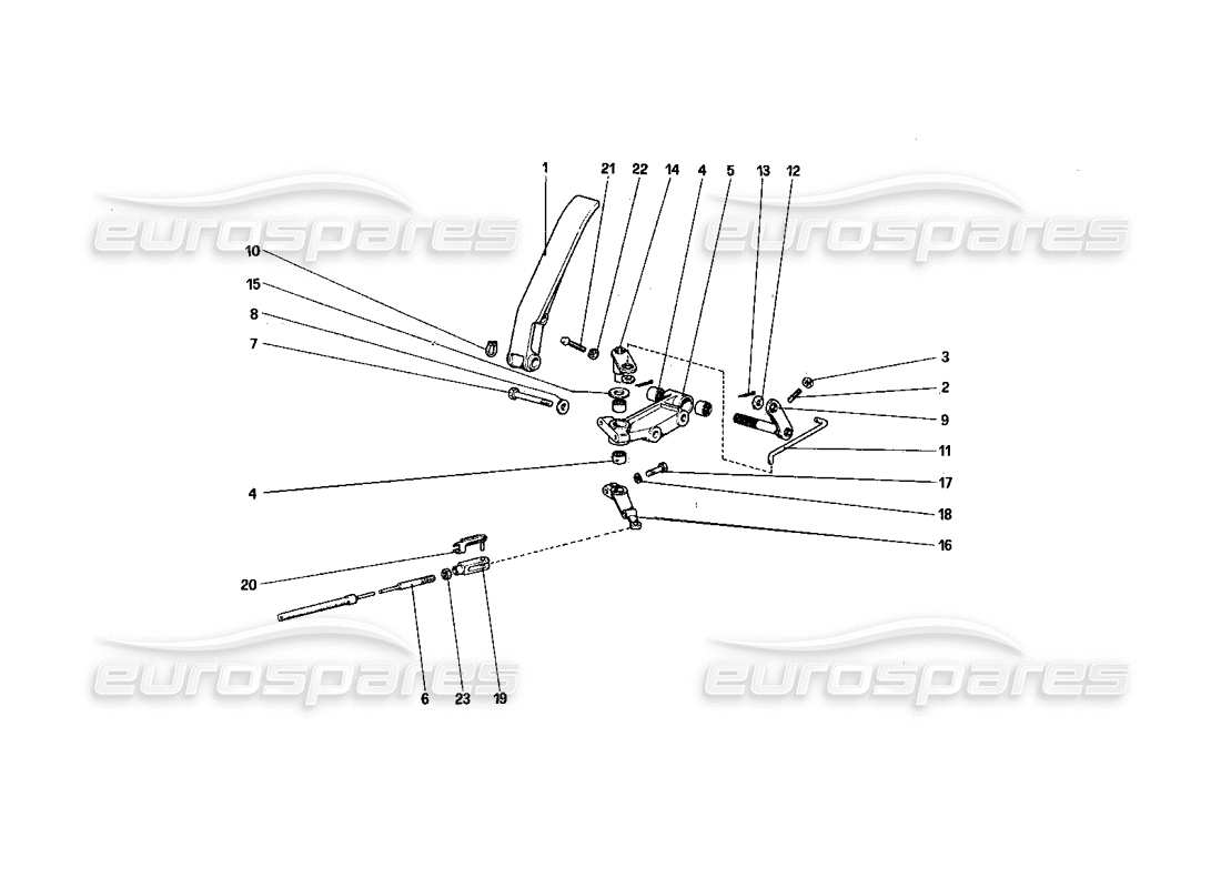 ferrari 308 quattrovalvole (1985) diagrama de piezas del control del acelerador (variantes para la versión rhd)