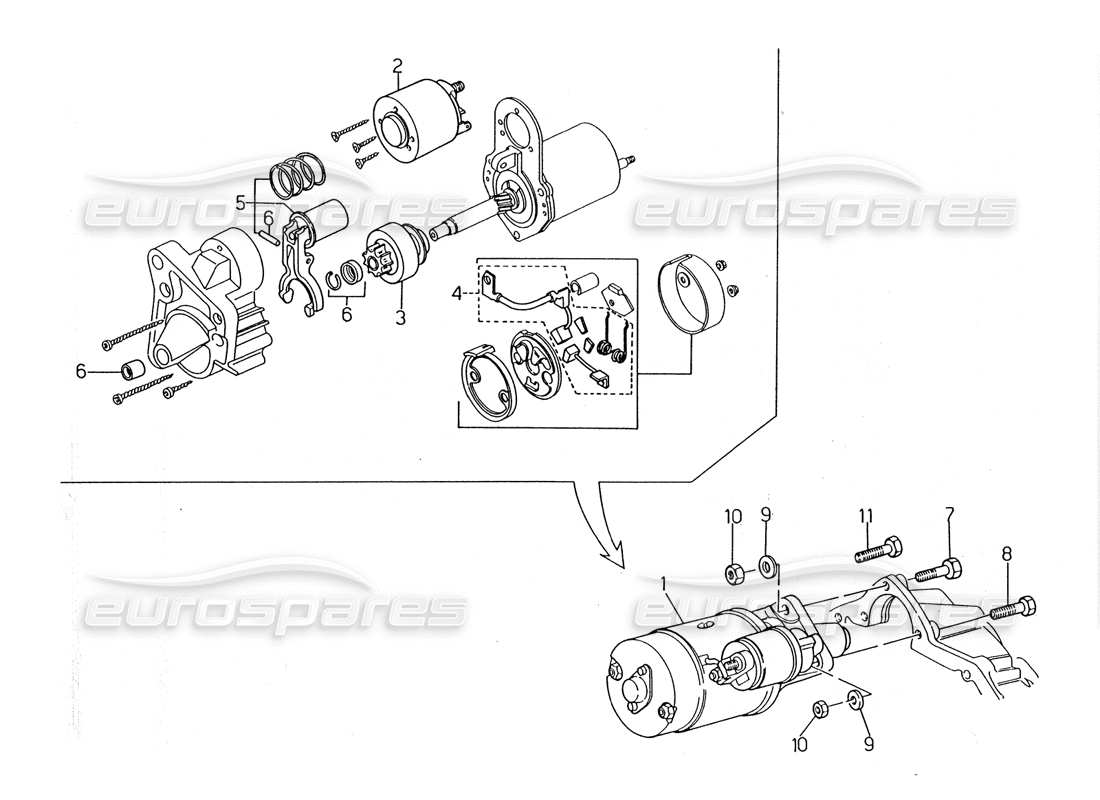 maserati 2.24v diagrama de piezas del motor de arranque