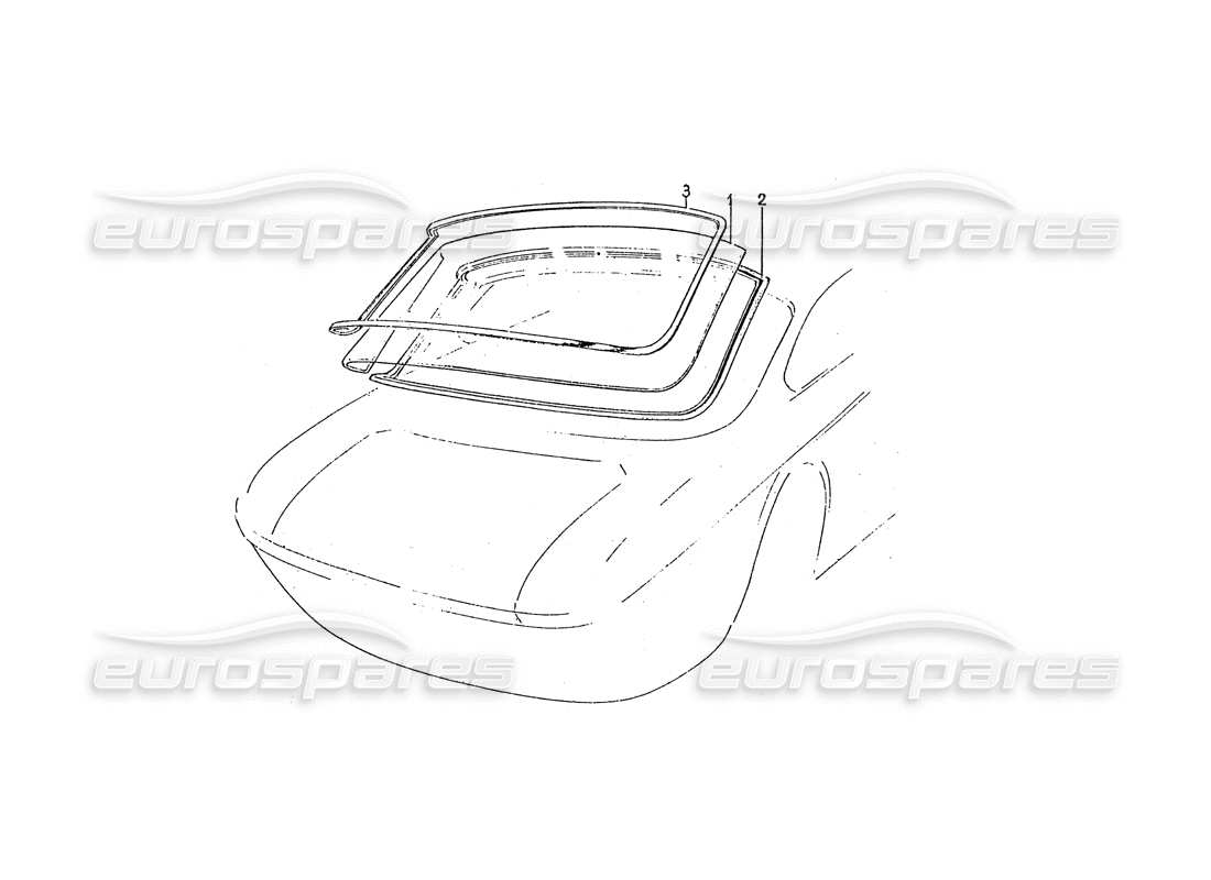 ferrari 330 gtc / 365 gtc (coachwork) pantalla trasera diagrama de piezas