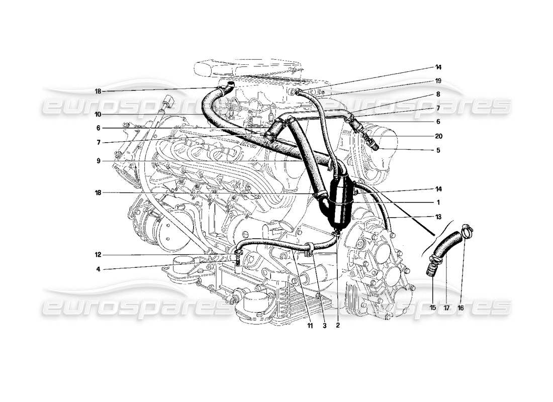 ferrari mondial 3.0 qv (1984) soplado - por diagrama de piezas del sistema