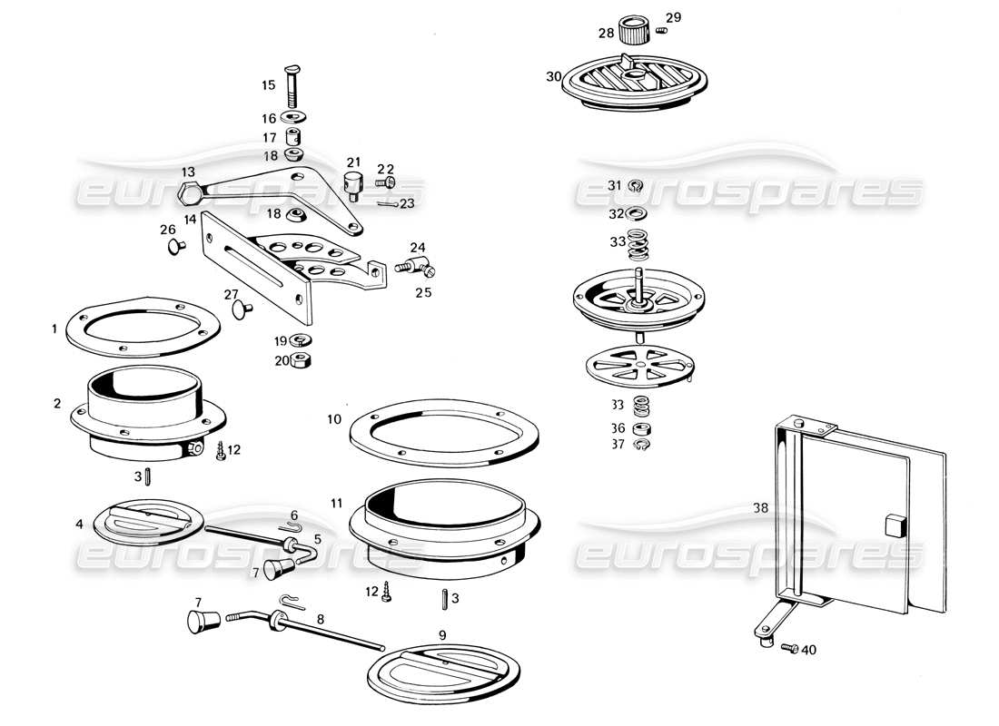 maserati ghibli 4.7 / 4.9 diagrama de piezas de ventilación