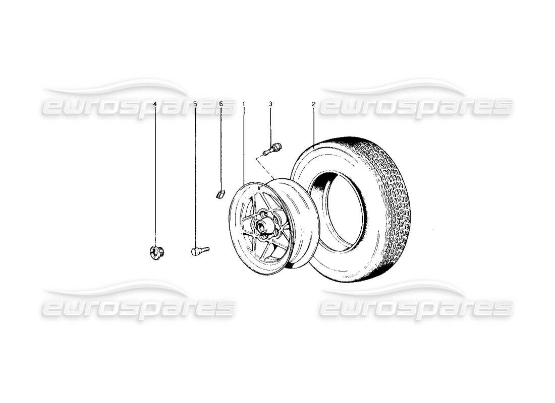 ferrari 400 gt (mechanical) diagrama de piezas de ruedas