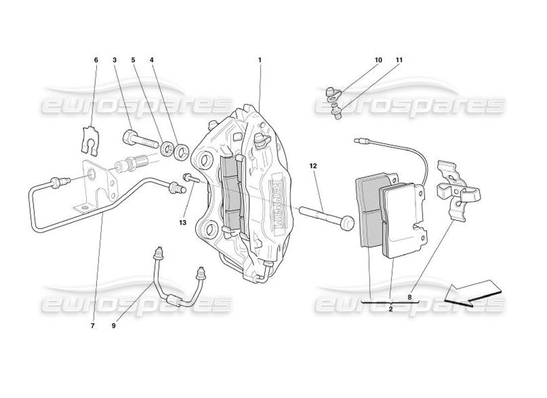 ferrari 575 superamerica diagrama de piezas de la pinza del freno delantero