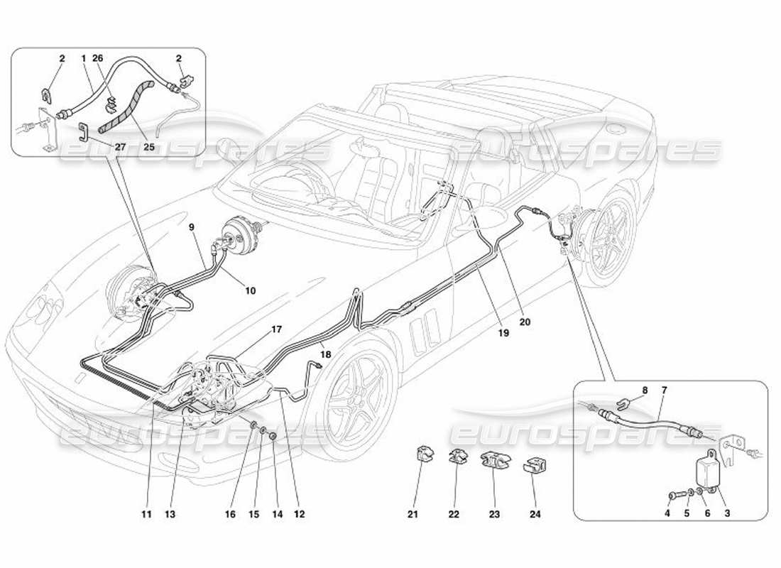 ferrari 575 superamerica sistema de frenos -válido para gd- esquema de piezas