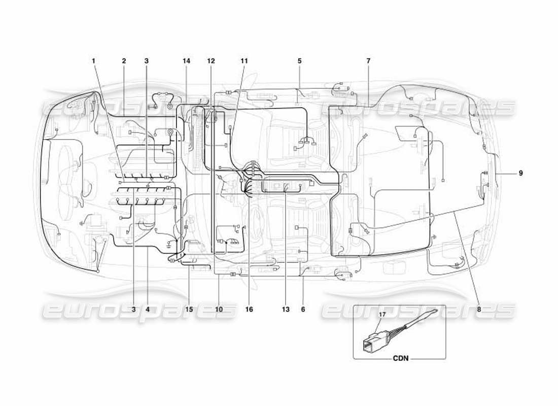 ferrari 550 barchetta sistema eléctrico diagrama de piezas