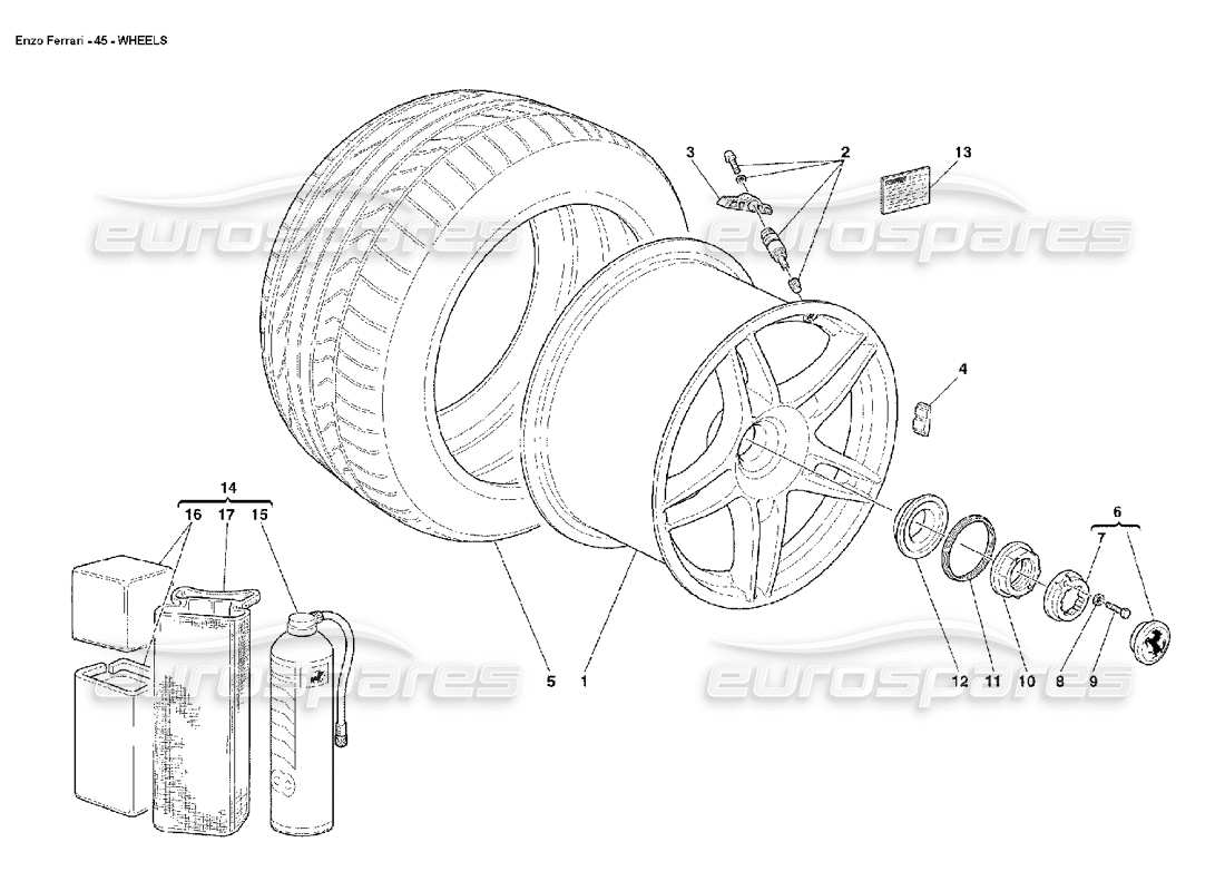 ferrari enzo ruedas diagrama de piezas