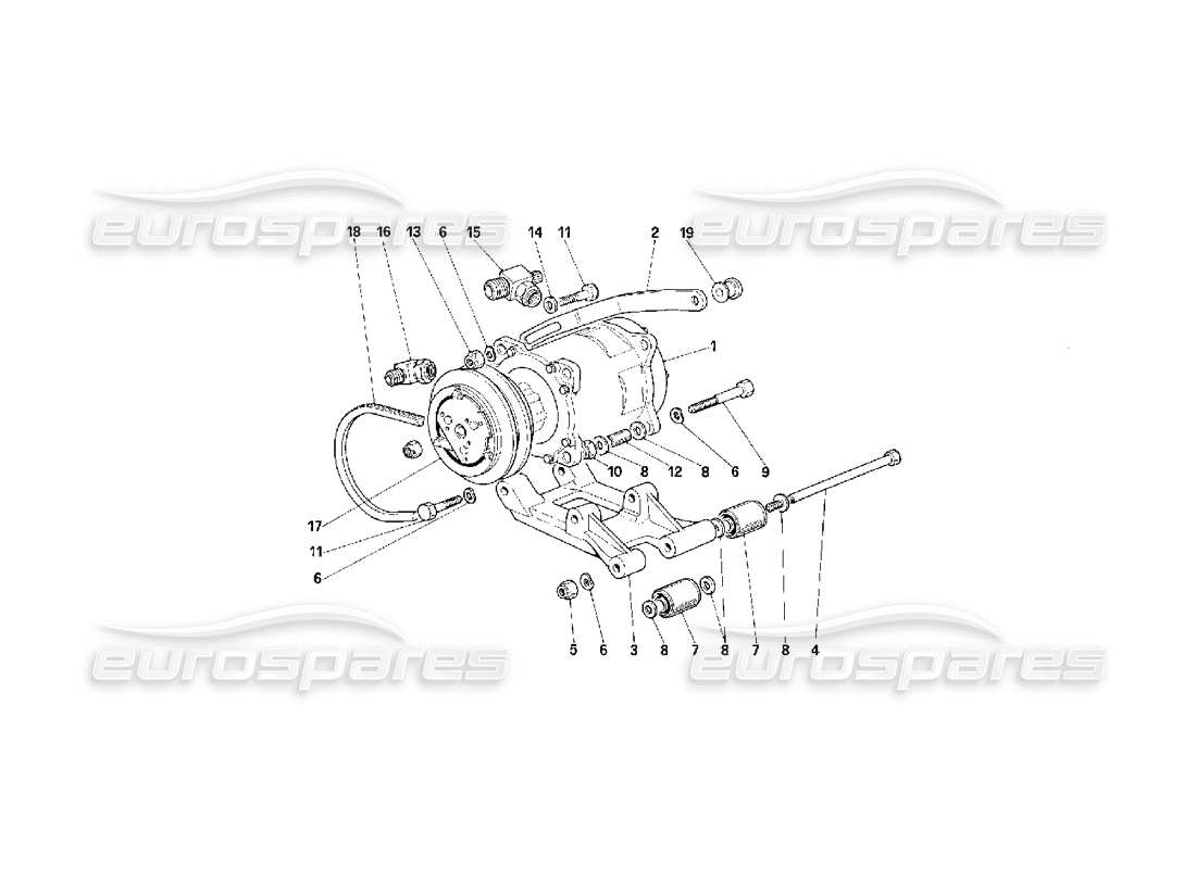 ferrari f40 diagrama de piezas del compresor de aire acondicionado