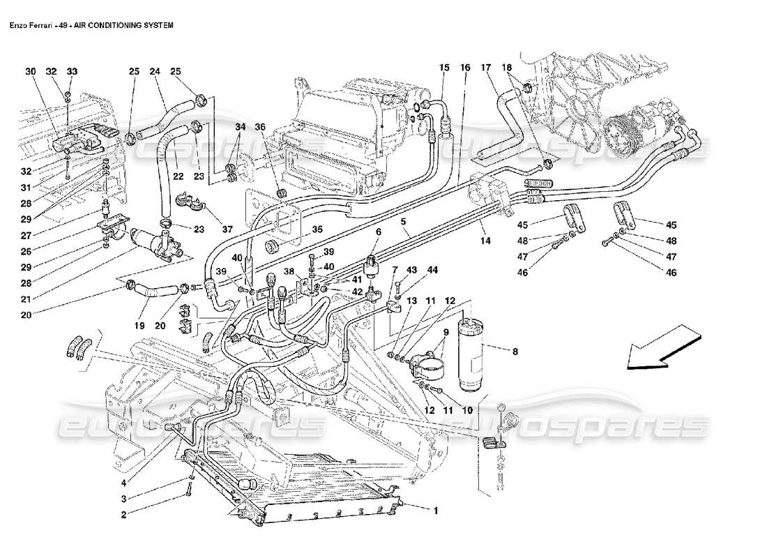 ferrari enzo sistema de aire acondicionado diagrama de piezas