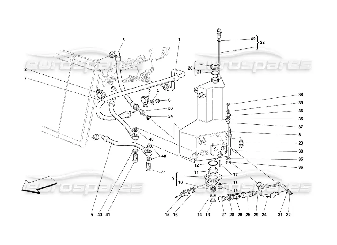 ferrari 456 m gt/m gta sistema de lubricación - tanque diagrama de piezas