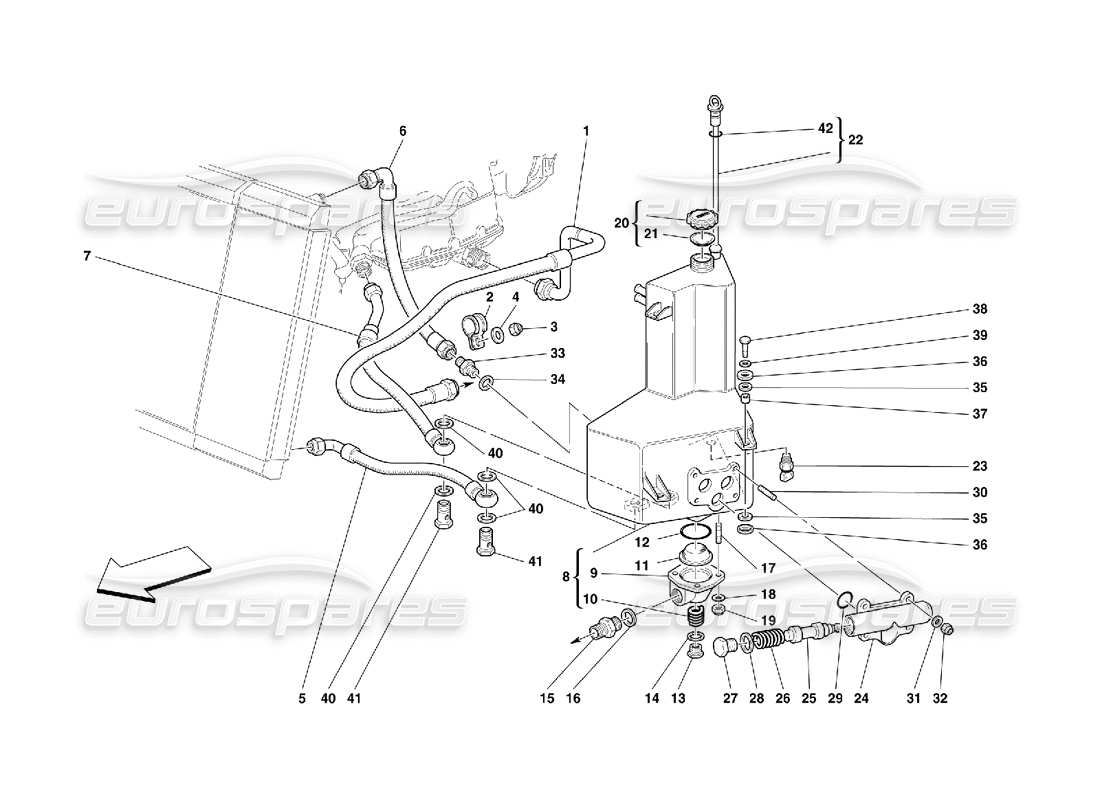 ferrari 456 gt/gta sistema de lubricación - tanque diagrama de piezas
