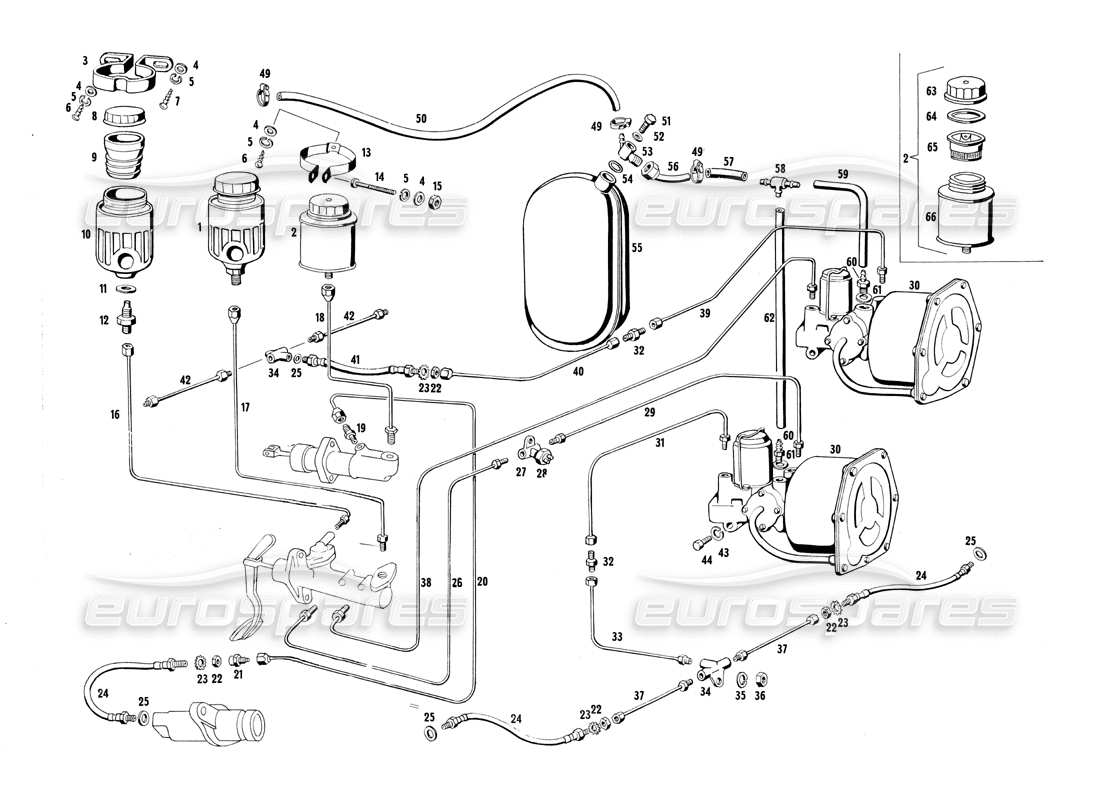 maserati ghibli 4.7 / 4.9 control de freno diagrama de piezas