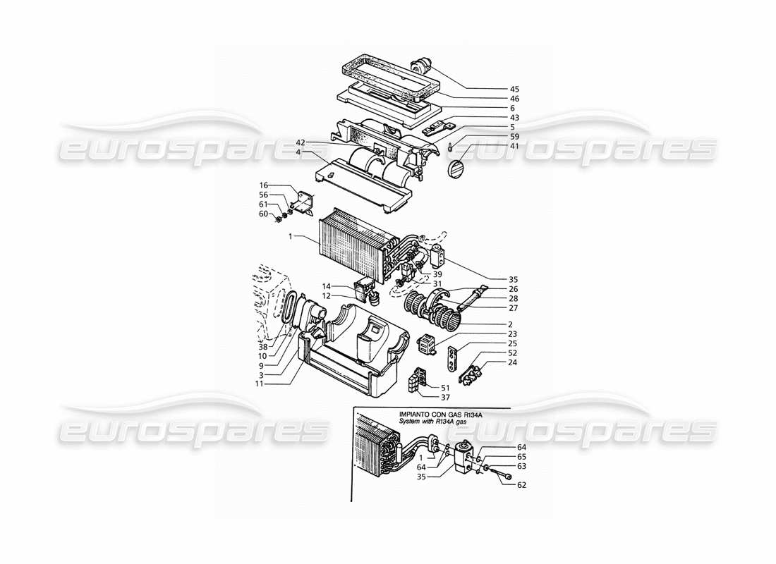 maserati qtp. 3.2 v8 (1999) diagrama de piezas del conjunto de aire acondicionado automático (transmisión izquierda)