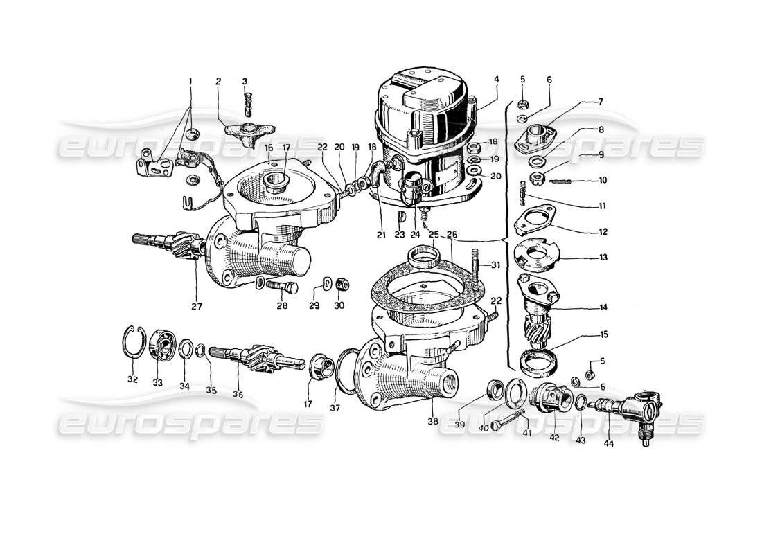 ferrari 275 gtb4 distribuidores y controles diagrama de piezas