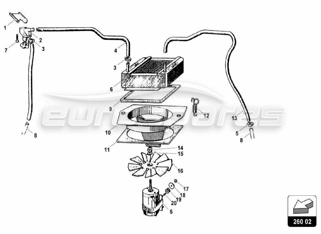 lamborghini miura p400 sistema de aire acondicionado diagrama de piezas