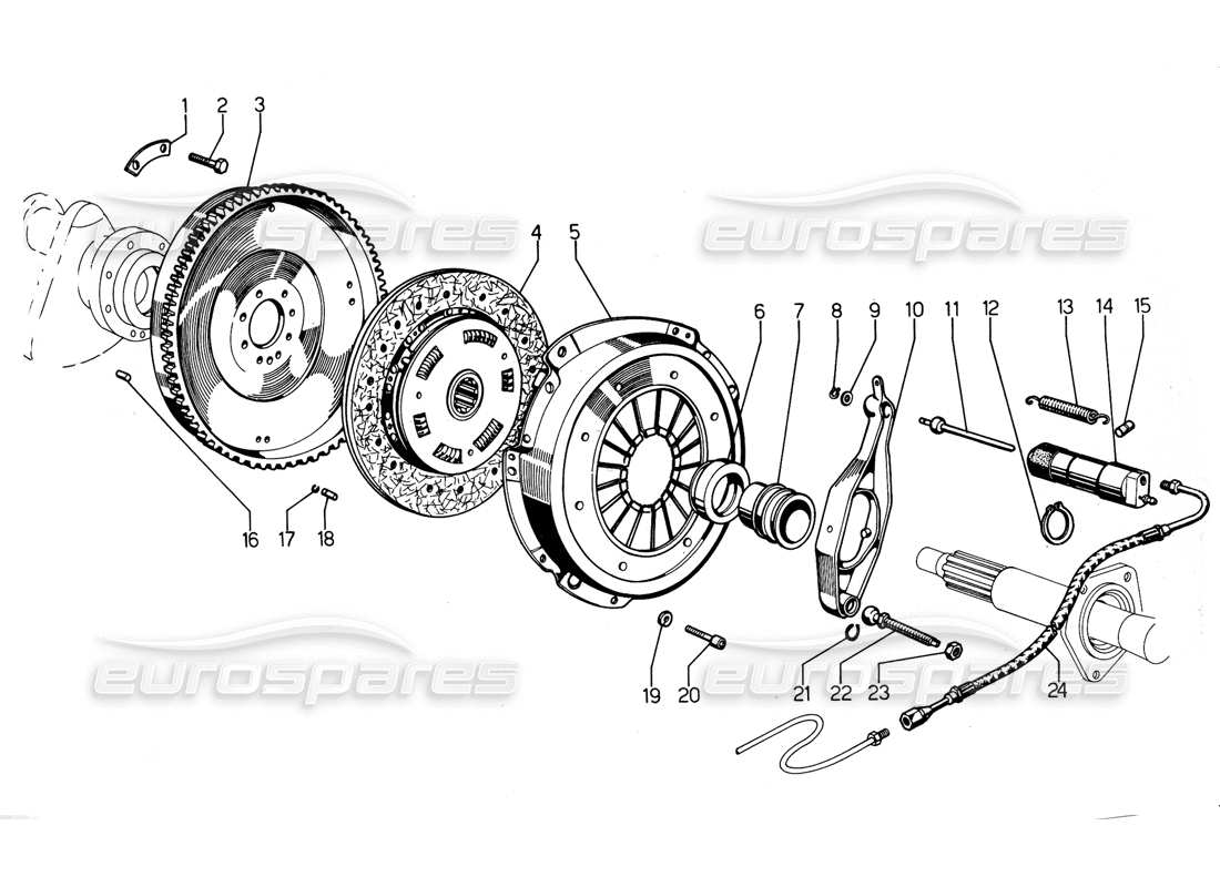 lamborghini urraco p300 diagrama de piezas del embrague