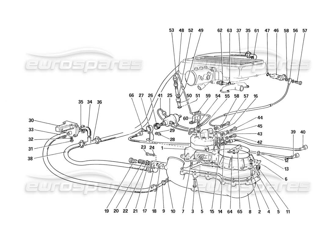 ferrari 328 (1988) fuel distributors lines (for ch88 version) diagrama de piezas