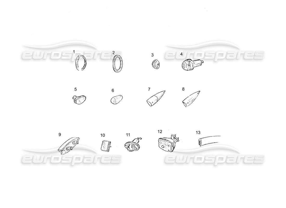 ferrari 250 gt (coachwork) diagrama de piezas de luces