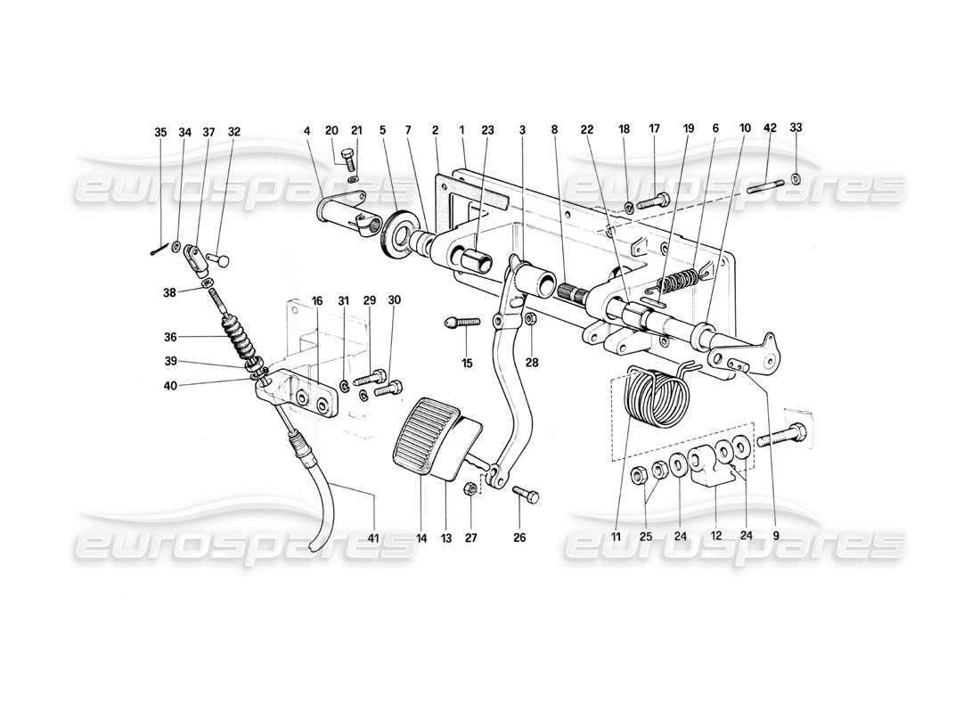ferrari 400i (1983 mechanical) diagrama de piezas del control de liberación del embrague (400 gt - válido para versiones con volante a la derecha)