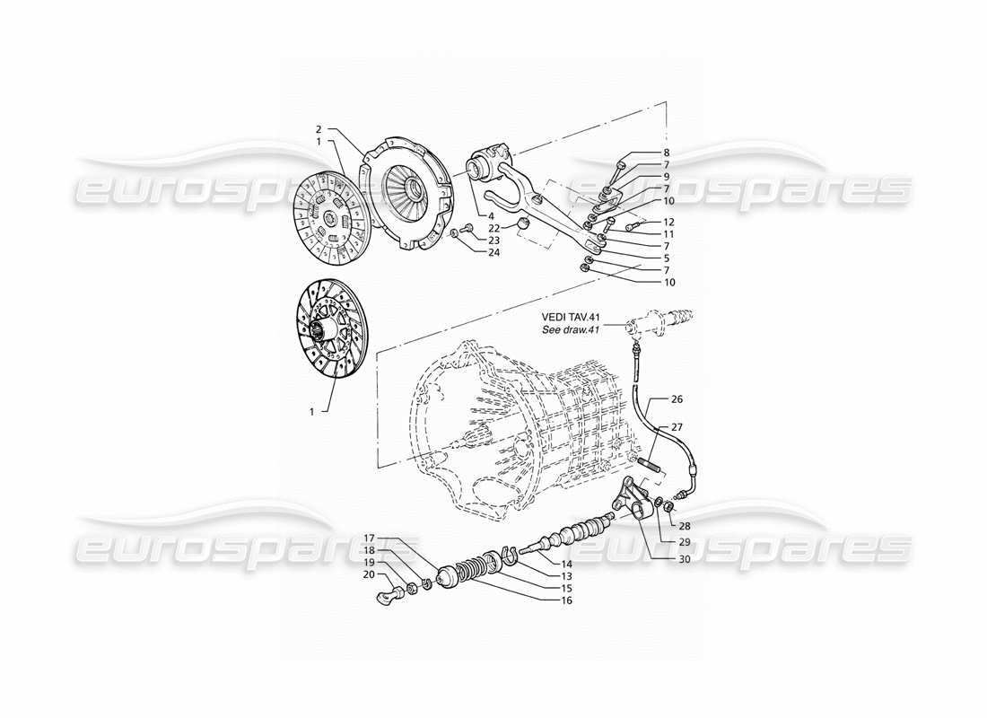 maserati ghibli 2.8 gt (variante) diagrama de piezas del embrague