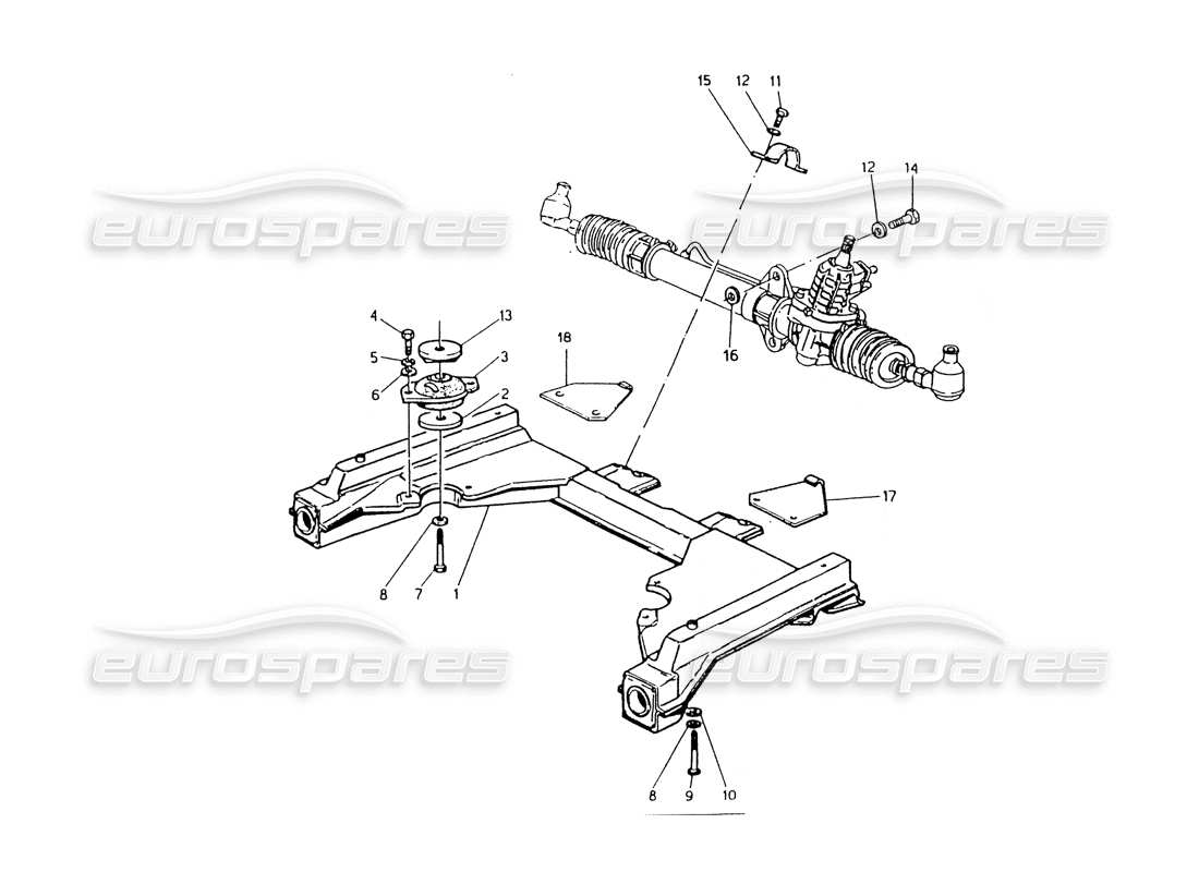 maserati 418 / 4.24v / 430 chasis delantero diagrama de piezas