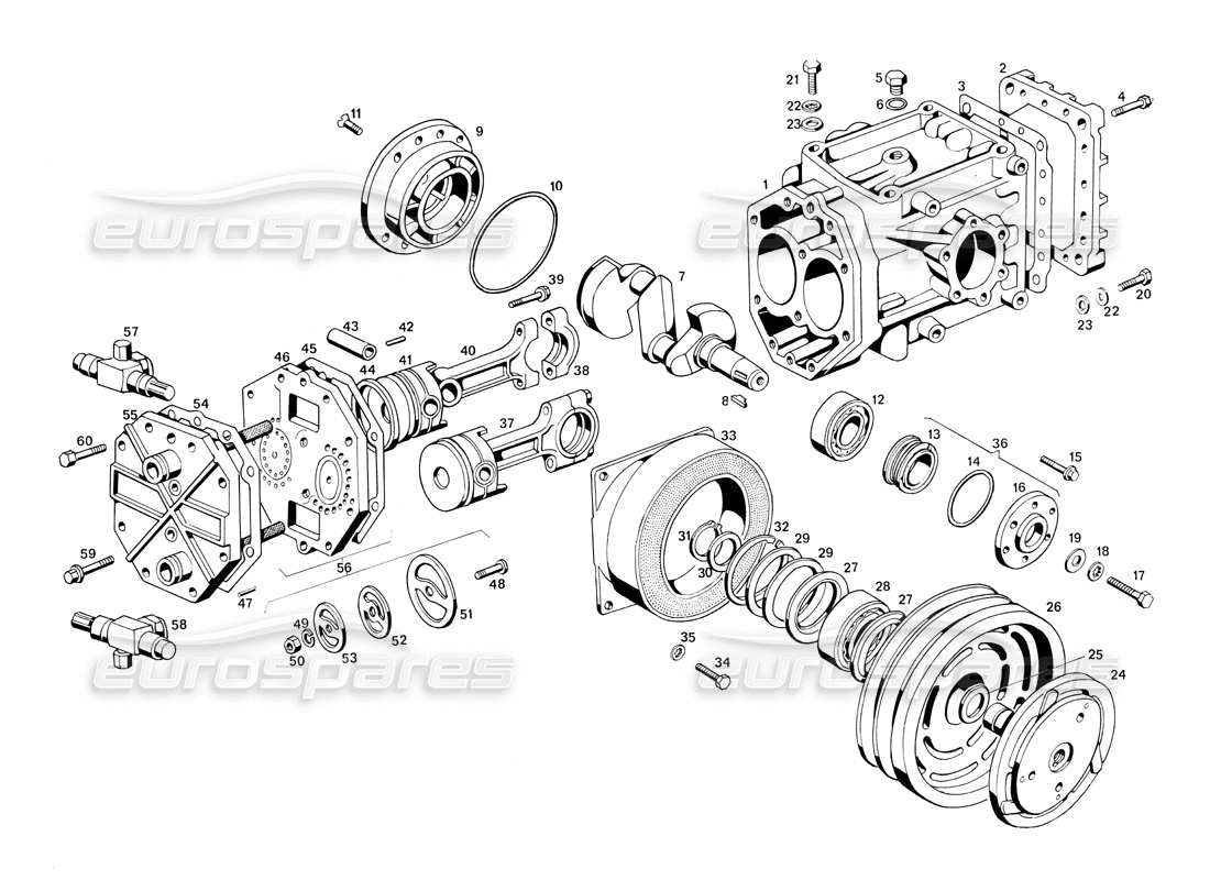 maserati ghibli 4.7 / 4.9 compresor acondicionador diagrama de piezas