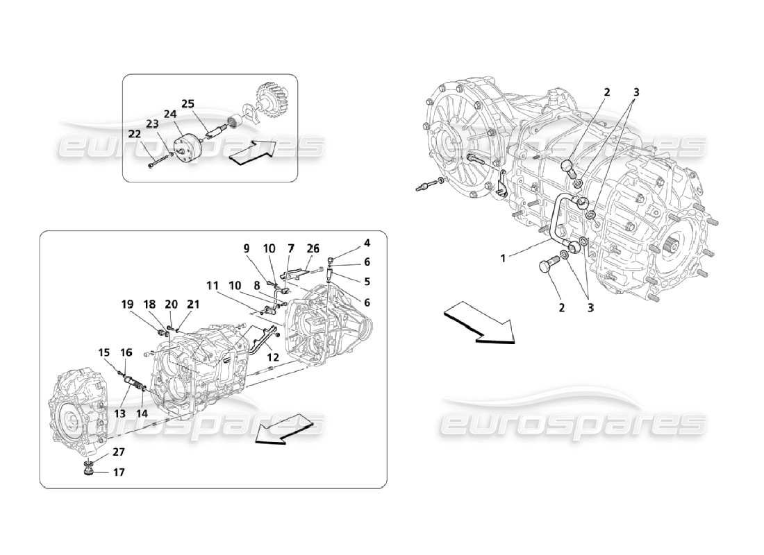 maserati qtp. (2006) 4.2 diagrama de piezas de lubricación y refrigeración del aceite de la caja de cambios