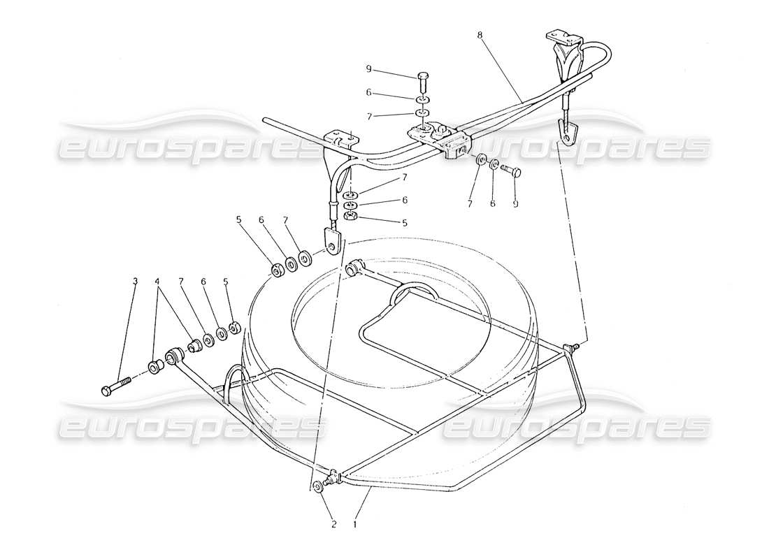 maserati karif 2.8 diagrama de piezas del dispositivo de elevación de rueda de repuesto