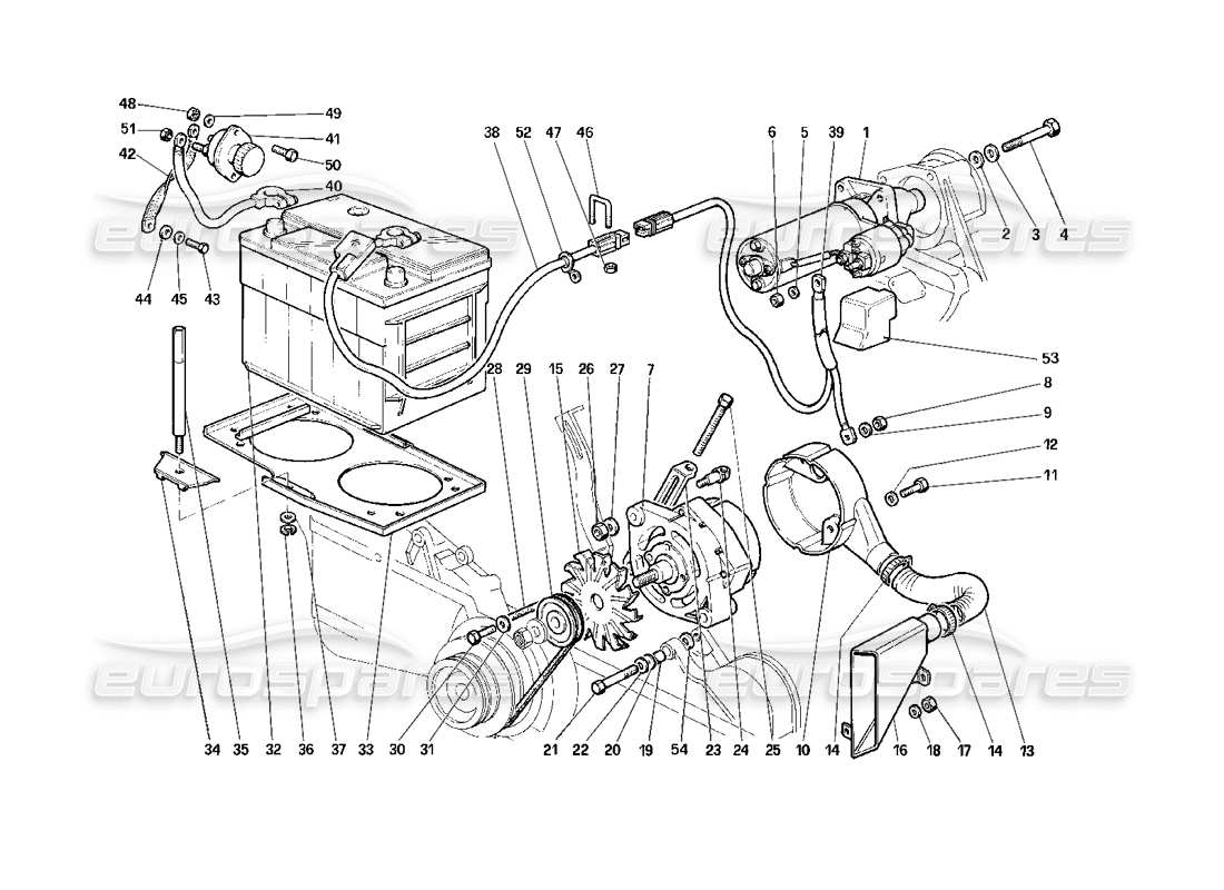 ferrari testarossa (1987) la generación actual diagrama de piezas